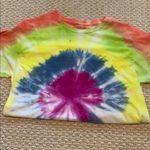 Multi-colored tie-dye shirt